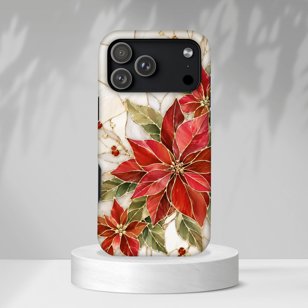 Poinsettia iPhone Case | Christmas Floral Cover