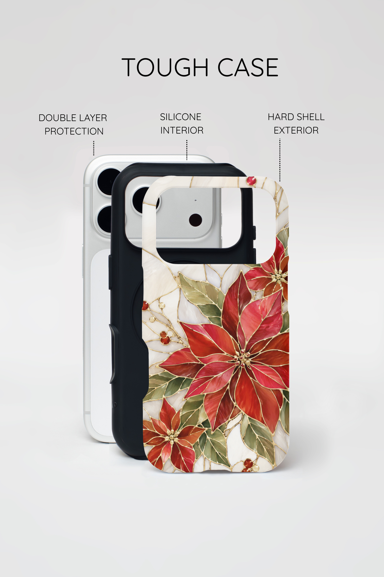 Poinsettia iPhone Case | Christmas Floral Cover