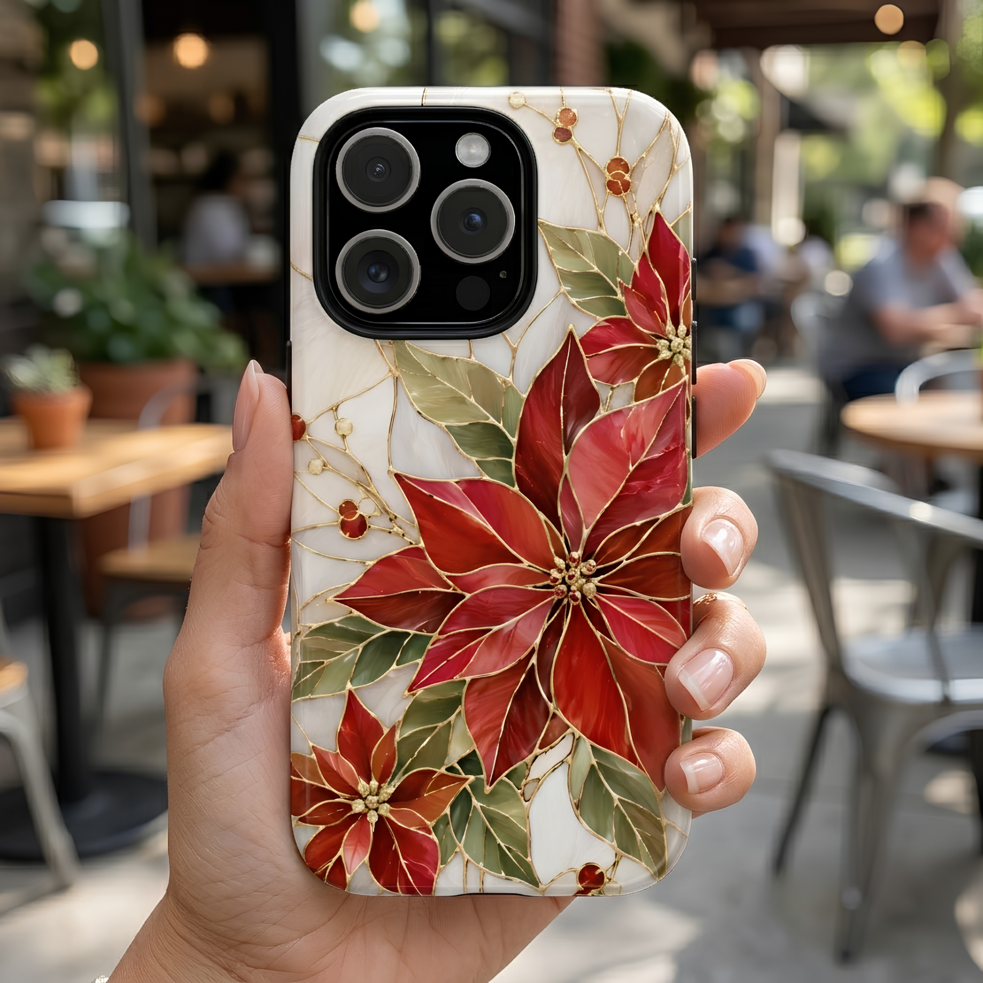 Poinsettia iPhone Case | Christmas Floral Cover