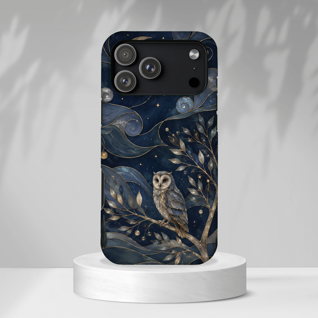 Barn Owl iPhone Case | Midnight Forest Art Cover