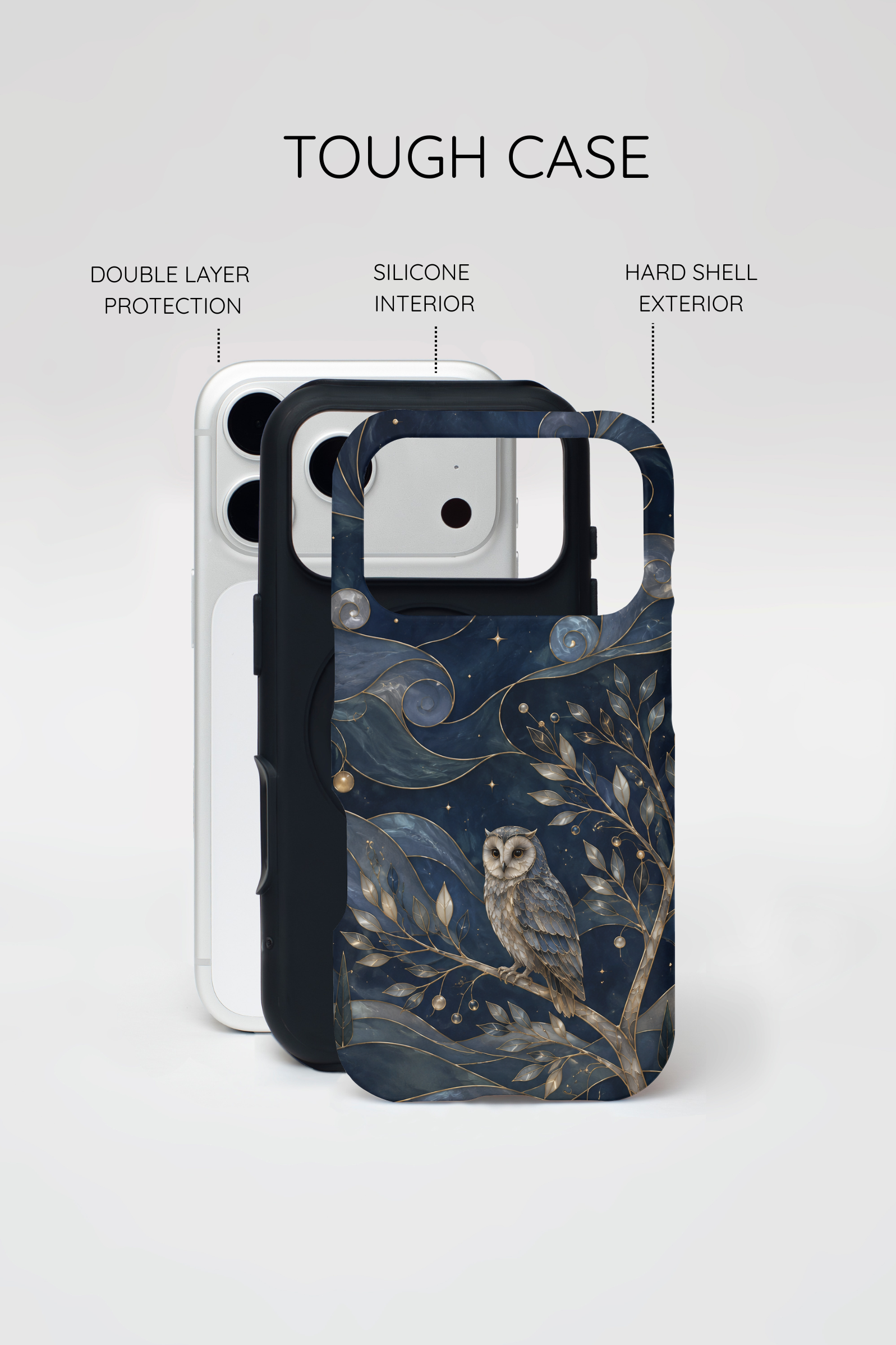 Barn Owl iPhone Case | Midnight Forest Art Cover