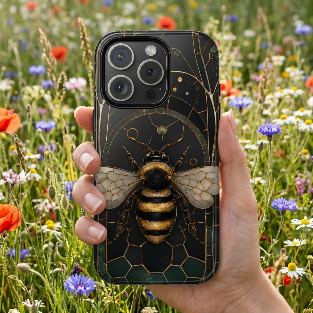 Golden Bee iPhone Case | Vintage Bee Art Cover