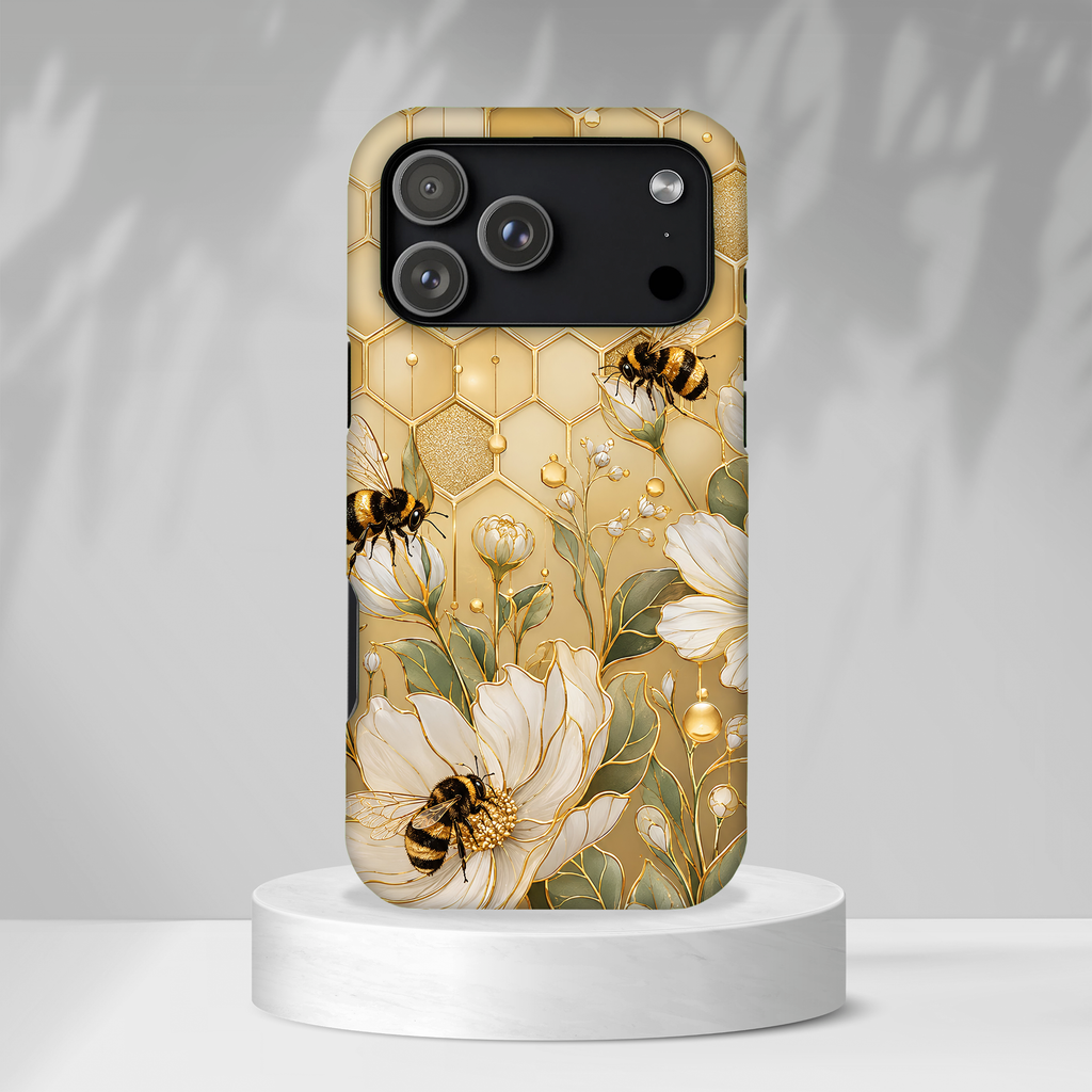 Bee Floral iPhone Case | Honeycomb Wildflower Cover