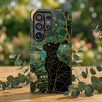 Black Cat Samsung Galaxy Phone Case | Enchanted Cat Art Cover