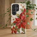 Poinsettia Samsung Galaxy Phone Case | Christmas Floral Cover