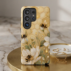 Bee Floral Samsung Galaxy Phone Case | Honeycomb Wildflower Cover