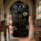 Gothic Cross Lily iPhone Case | Christian iPhone Case