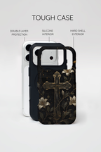 Gothic Cross Lily iPhone Case | Christian iPhone Case