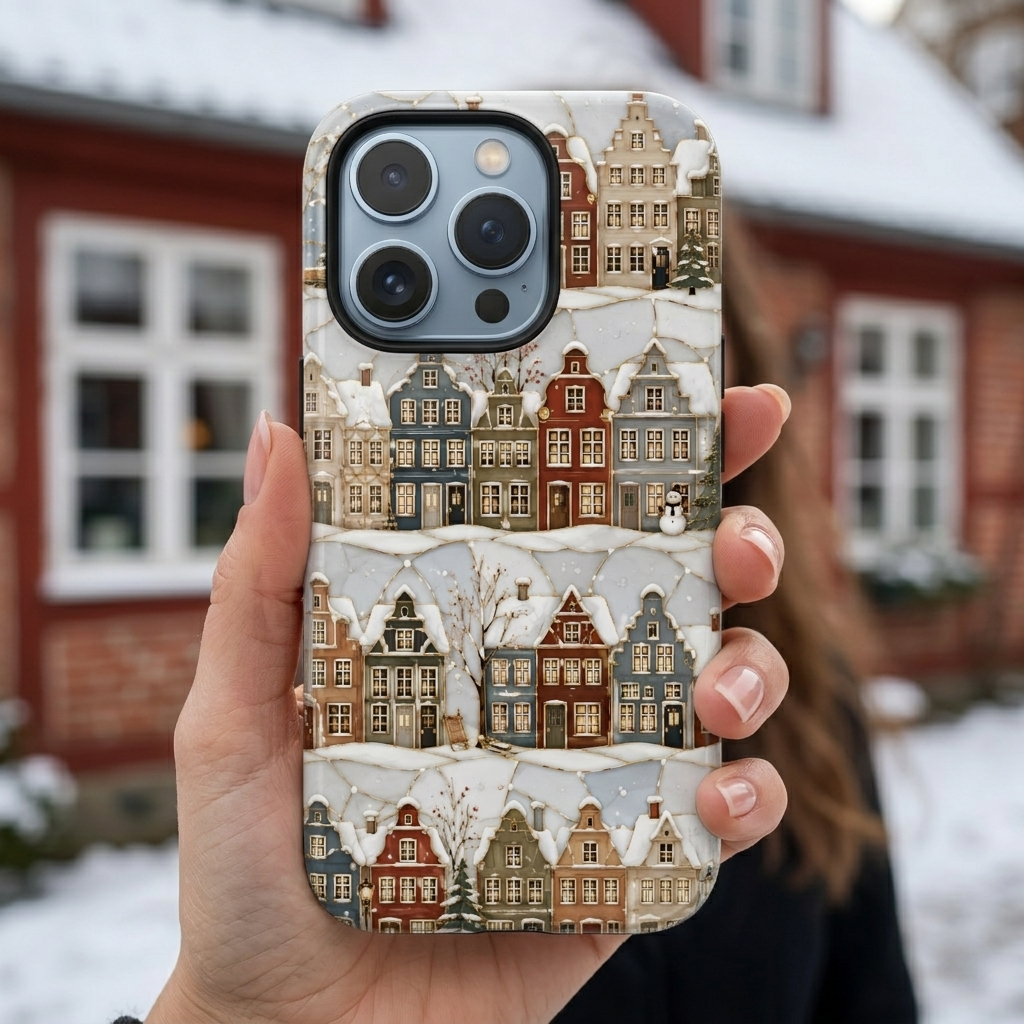 Winter Village iPhone Case | Snowy Town iPhone Case