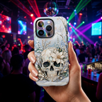 Gothic Skull iPhone Case | Winter Floral iPhone Case
