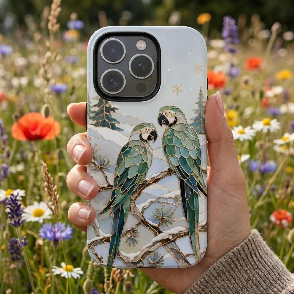Parrot iPhone Case | Winter Bird iPhone Case