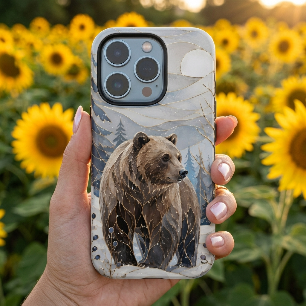 Grizzly Bear iPhone Case | Winter Wildlife iPhone Case