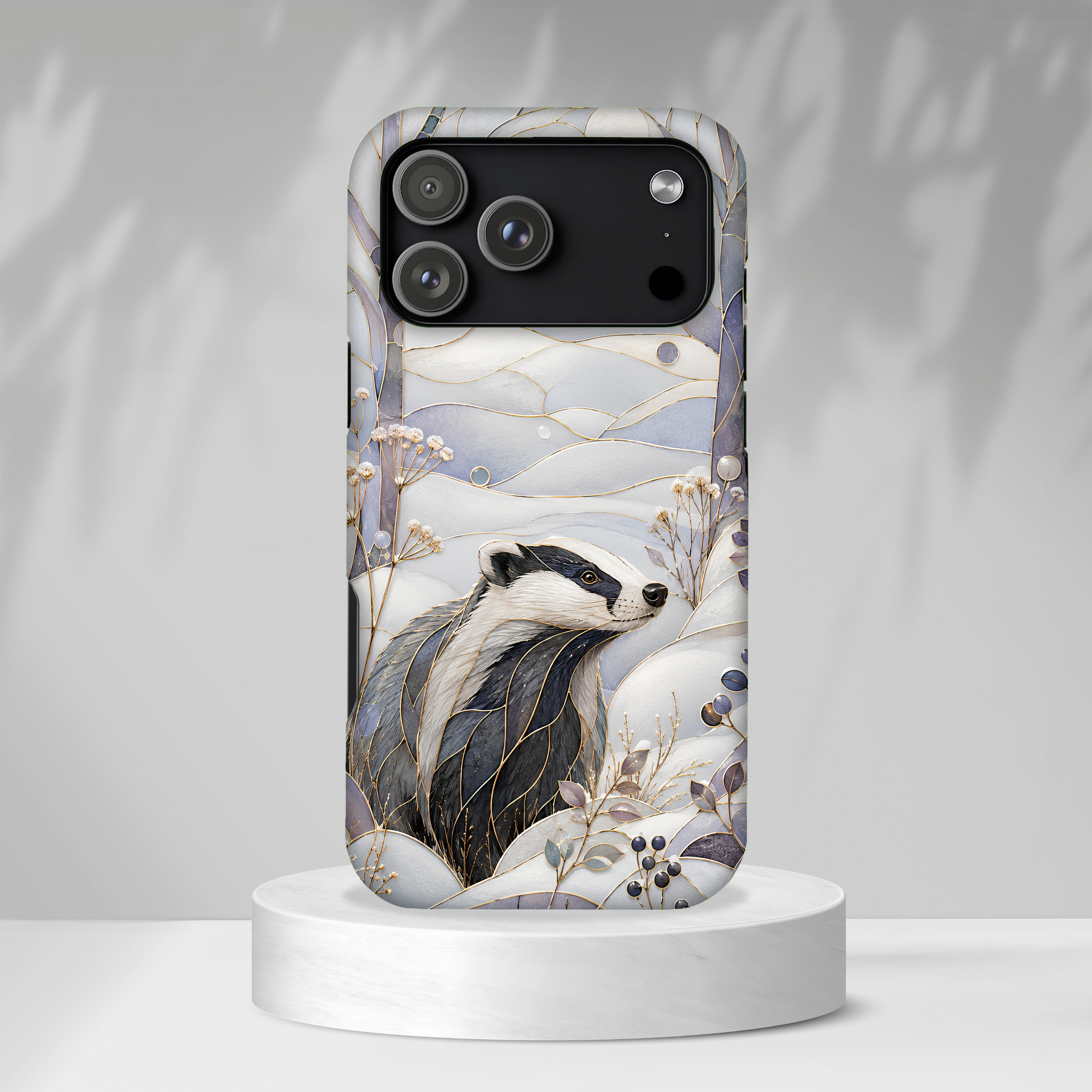 Badger iPhone Case | Stained Glass Wildlife iPhone Case