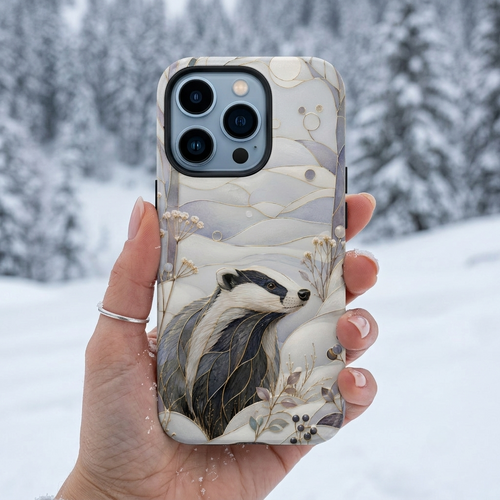 Badger iPhone Case | Stained Glass Wildlife iPhone Case