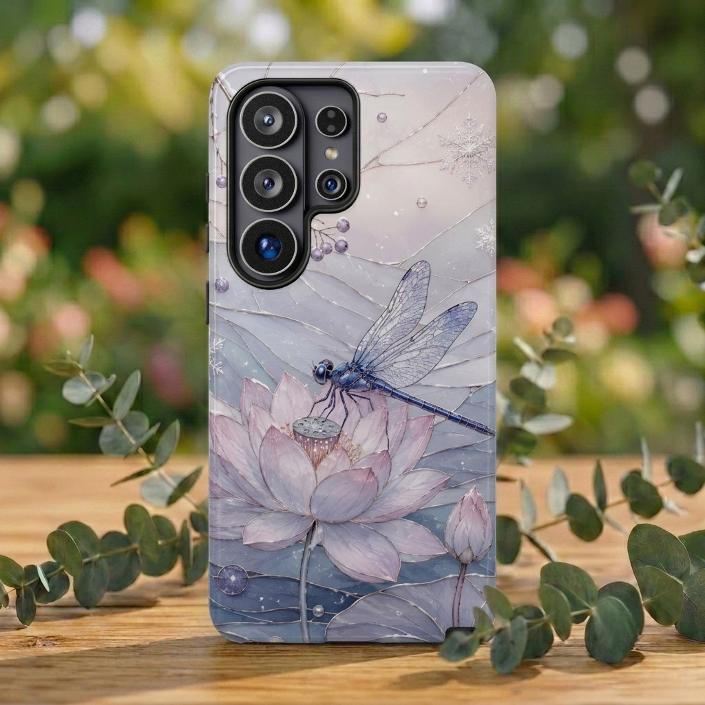 Lotus Dragonfly Samsung Galaxy Phone Case | Water Lily Phone Case