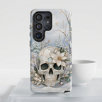 Gothic Skull Samsung Galaxy Phone Case | Winter Floral Phone Case