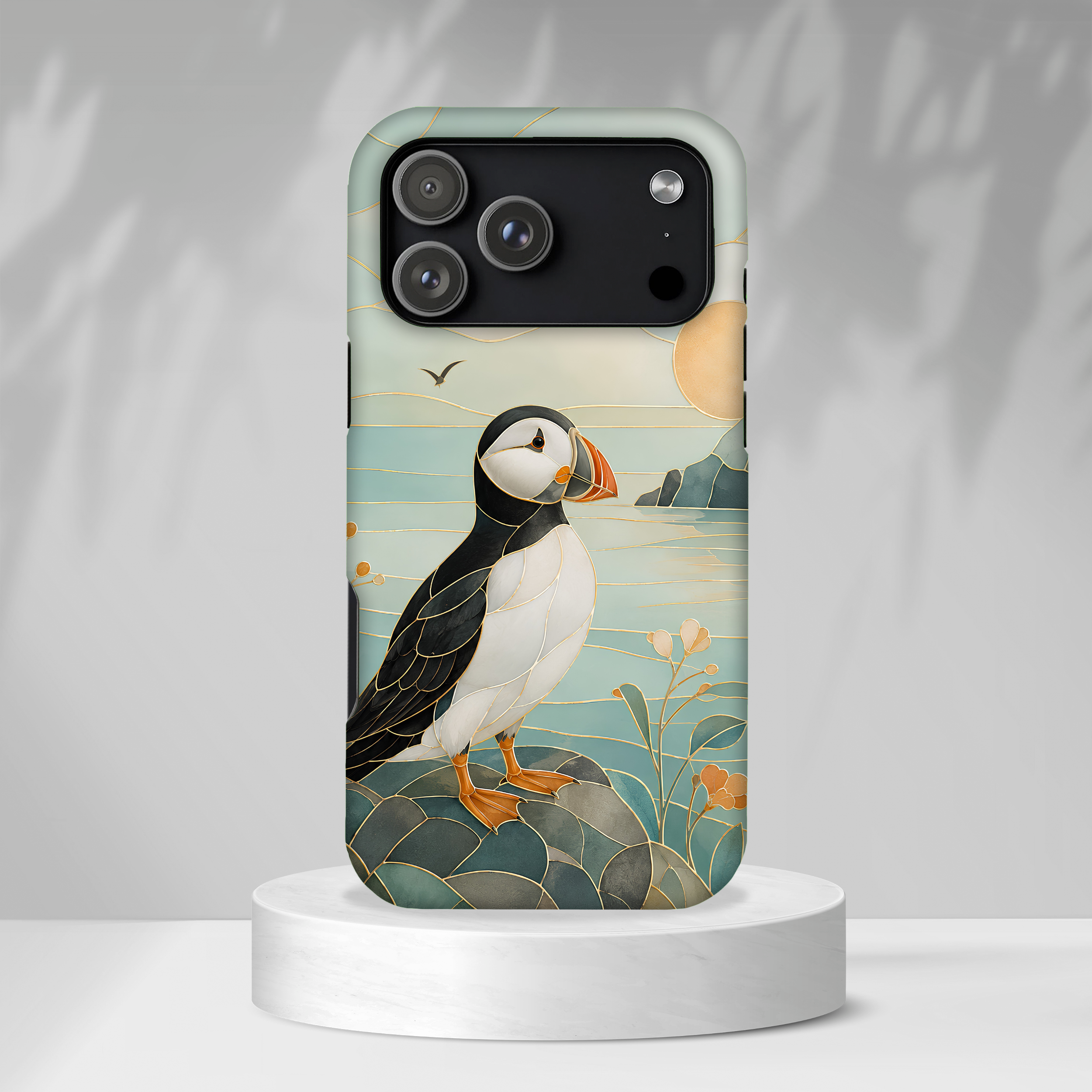 Puffin Coastal iPhone Case | Seaside Bird Art iPhone Case