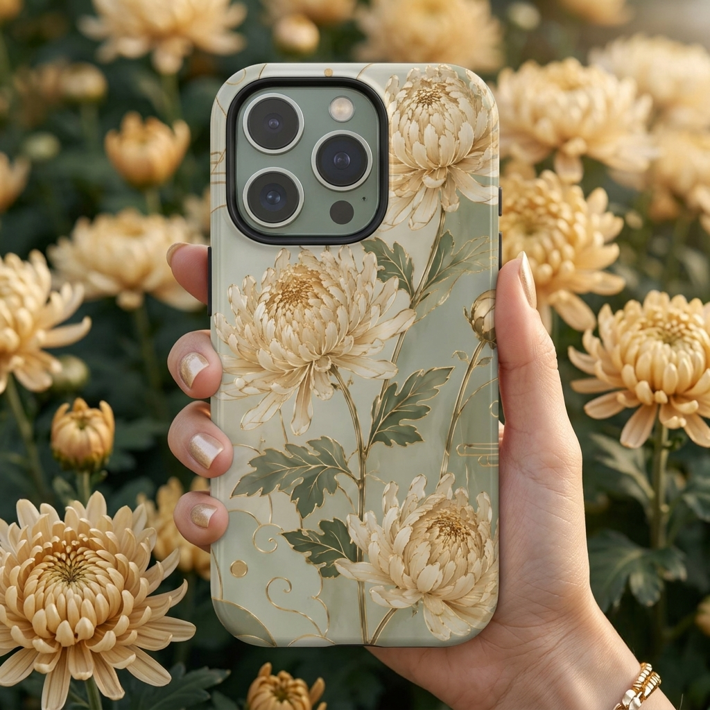 Chrysanthemum iPhone Case | Vintage Floral iPhone Case