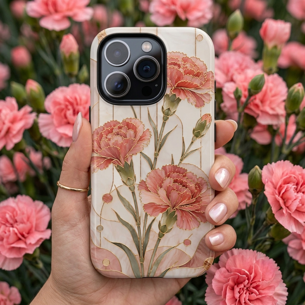 Carnation iPhone Case | Pink Floral iPhone Case