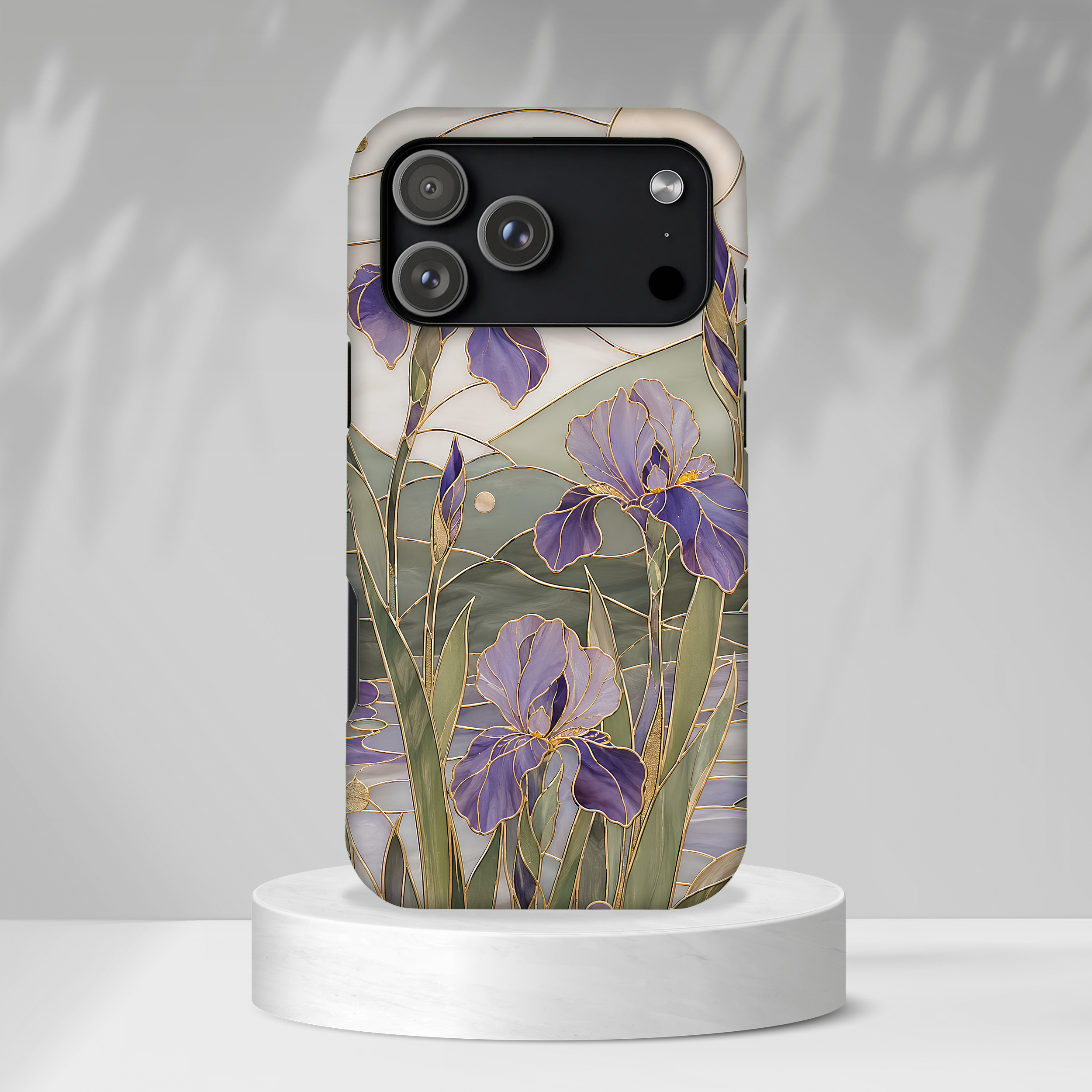 Stained Glass Iris iPhone Case | Purple Floral iPhone Case
