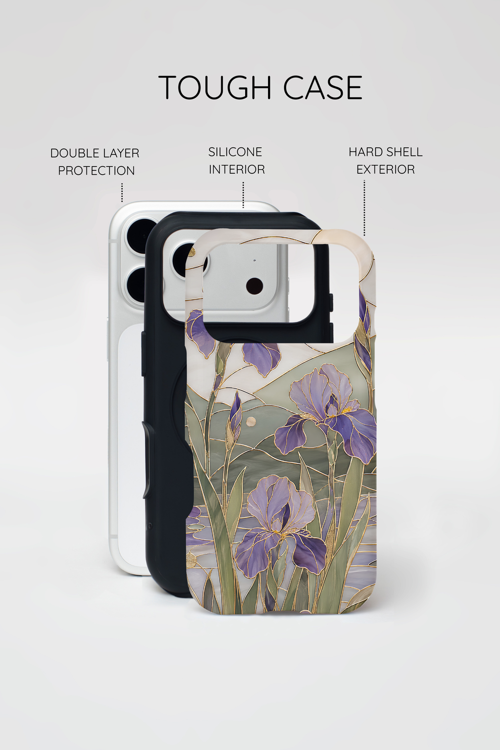 Stained Glass Iris iPhone Case | Purple Floral iPhone Case