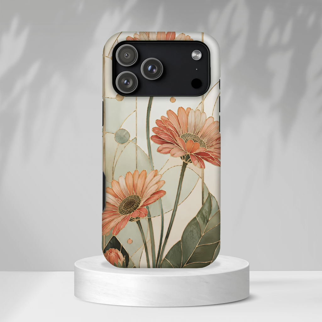 Gerbera Daisy iPhone Case | Stained Glass Floral iPhone Case