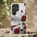 Winter Rose Samsung Galaxy Phone Case | Red Floral Phone Case