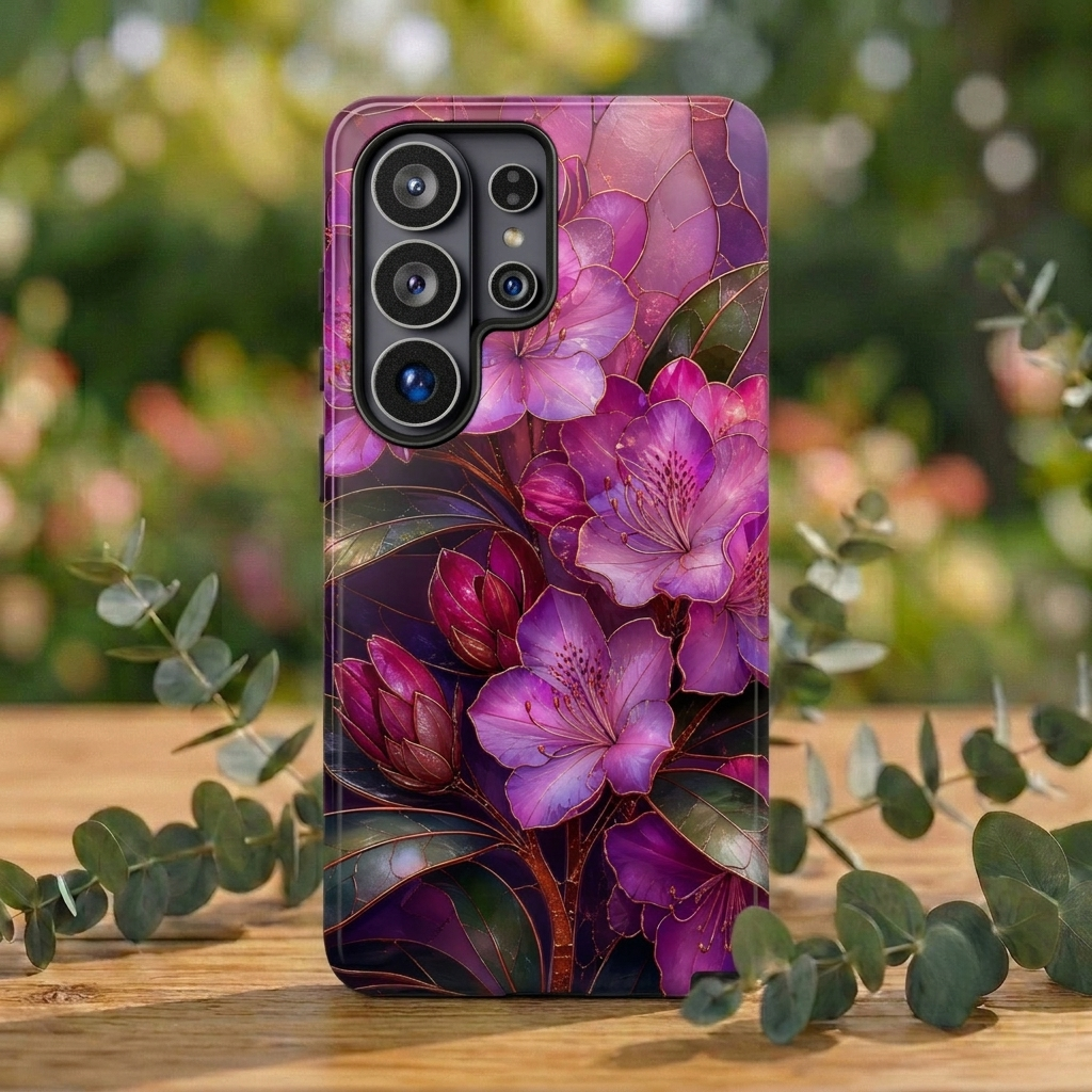 Purple Floral Samsung Galaxy Phone Case | Dark Botanical Phone Case