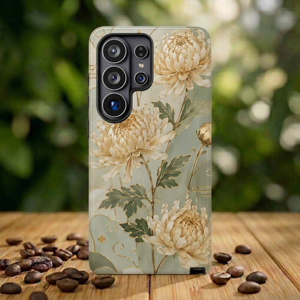 Chrysanthemum Samsung Galaxy Phone Case | Vintage Floral Phone Case