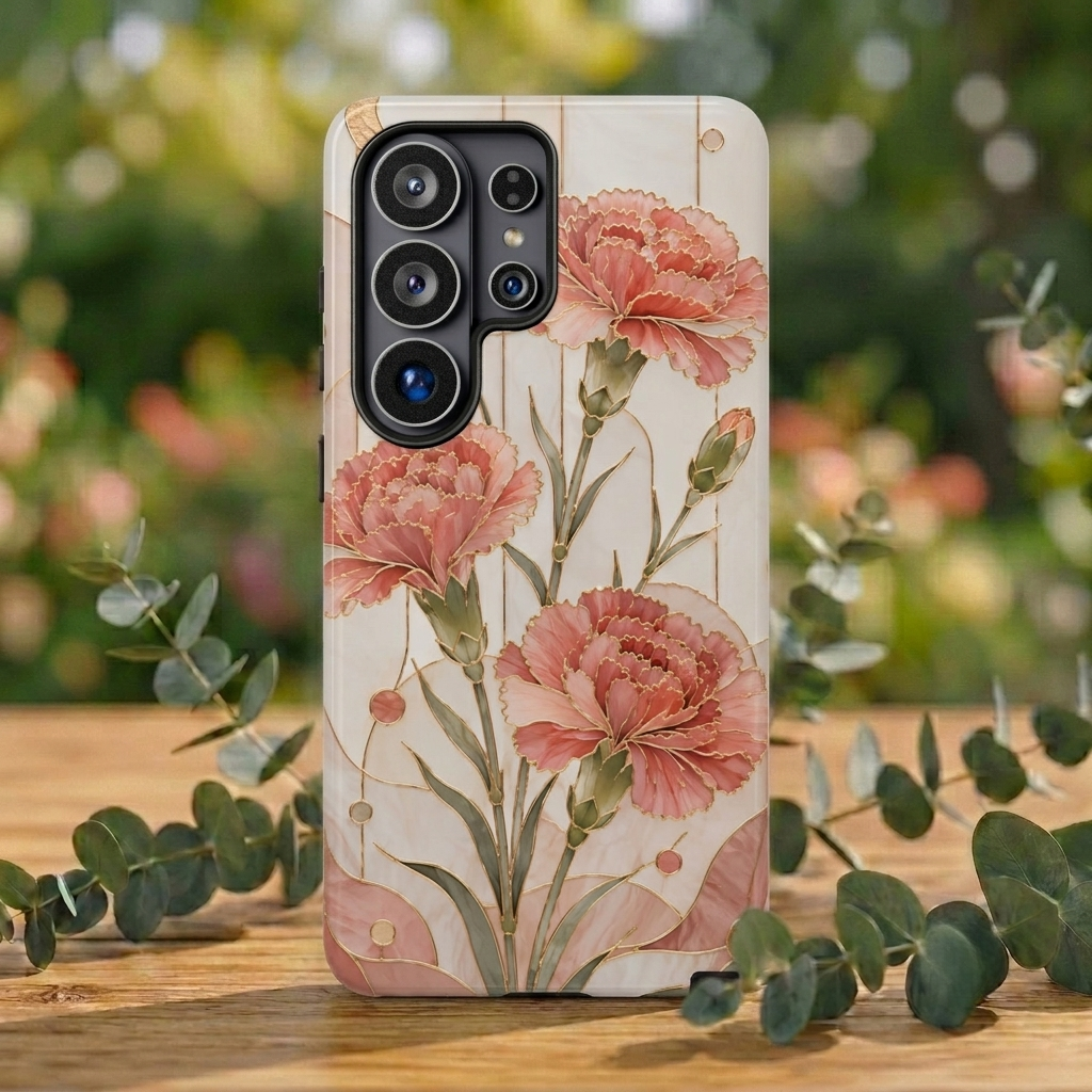 Carnation Samsung Galaxy Phone Case | Pink Floral Phone Case