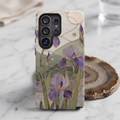Stained Glass Iris Samsung Galaxy Phone Case | Purple Floral Phone Case