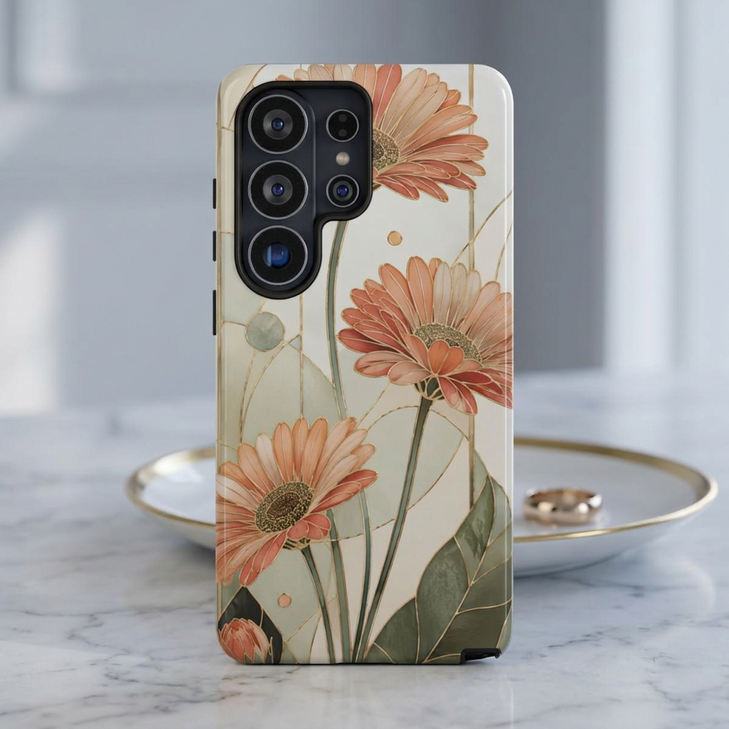 Gerbera Daisy iPhone Case | Stained Glass Floral iPhone Case