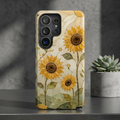 Sunflower Samsung Galaxy Phone Case | Stained Glass Floral Phone Case