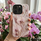 Stained Glass Orchid iPhone Case | Pink Floral Protective Case