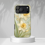 Stained Glass Daffodil iPhone Case | Yellow Floral Phone Cover