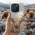 Highland Cow iPhone Case | Stained Glass Mountain Case
