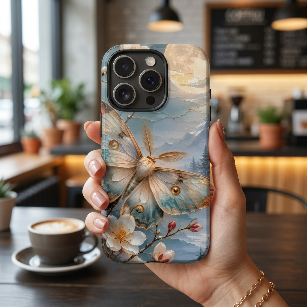 Luna Moth iPhone Case | Cherry Blossom iPhone Case