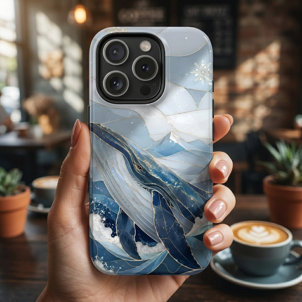 Blue Whale iPhone Case | Ocean Wave iPhone Case