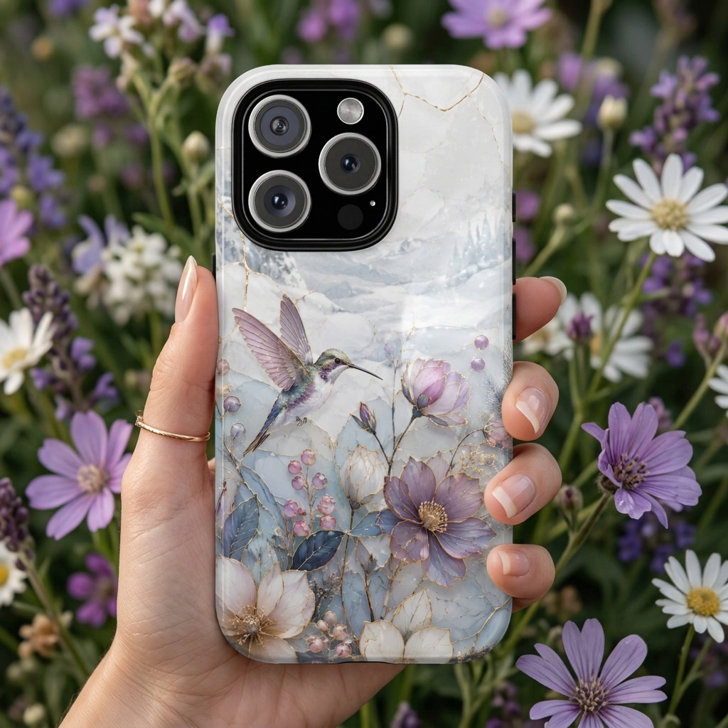Hummingbird iPhone Case | Vintage Floral iPhone Case