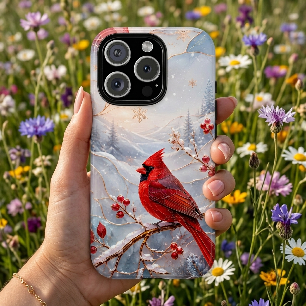 Cardinal iPhone Case | Winter Bird iPhone Case