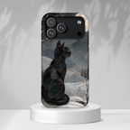 Black Cat iPhone Case | Moonlit Winter iPhone Case