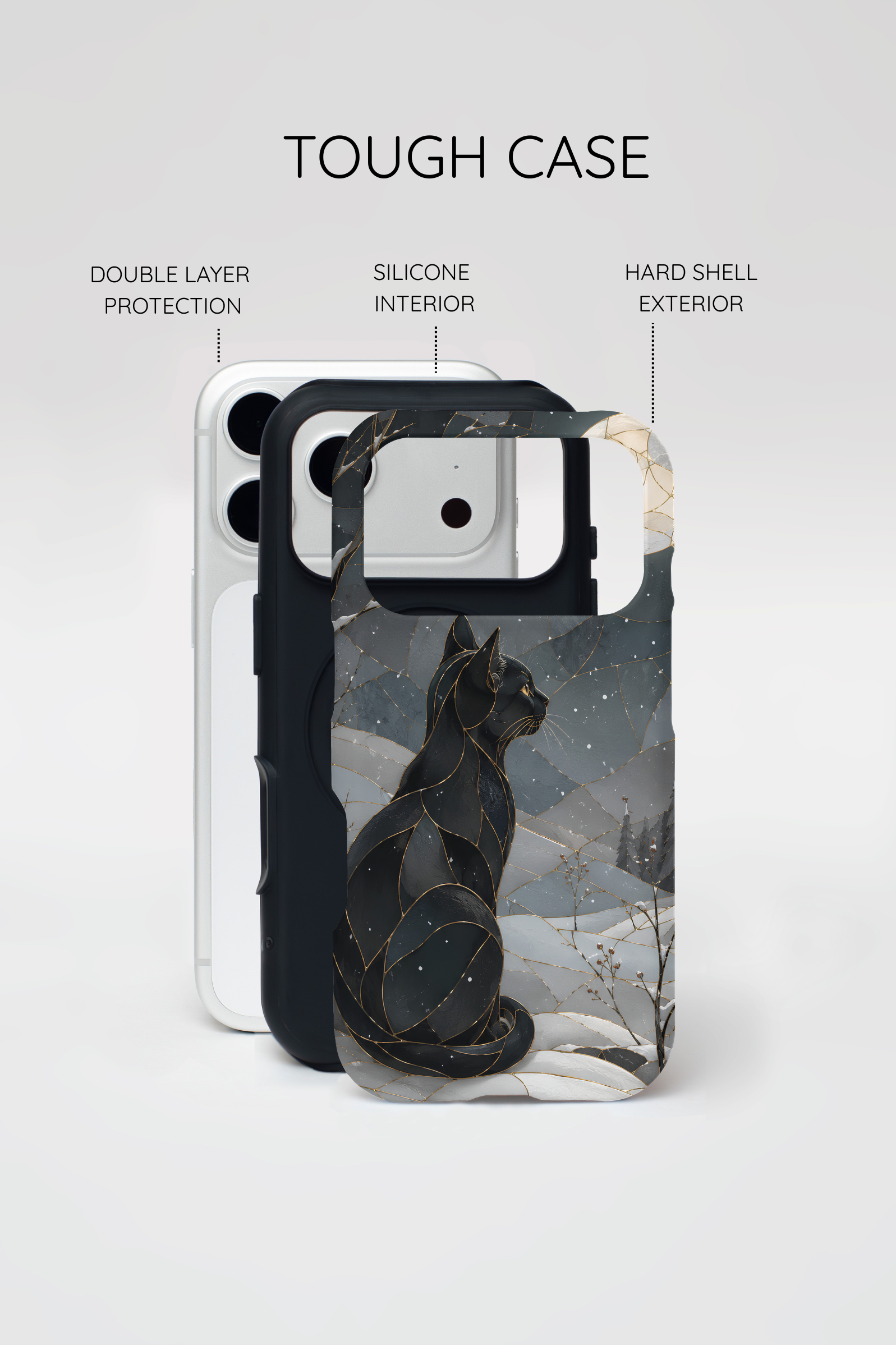 Black Cat iPhone Case | Moonlit Winter iPhone Case