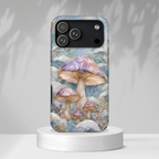 Iridescent Mushroom Illustration iPhone Case | Protective Hard Case