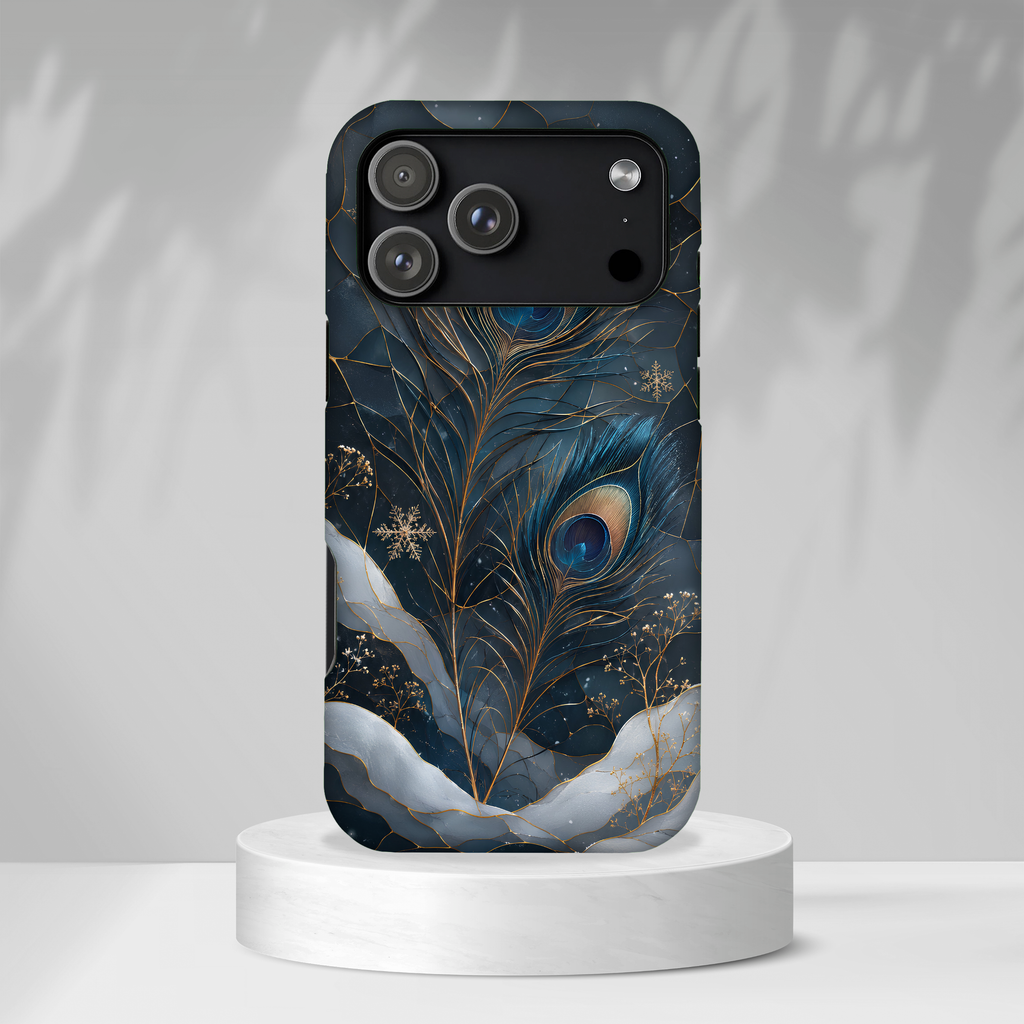 Peacock Feather iPhone Case | Blue Gold iPhone Case