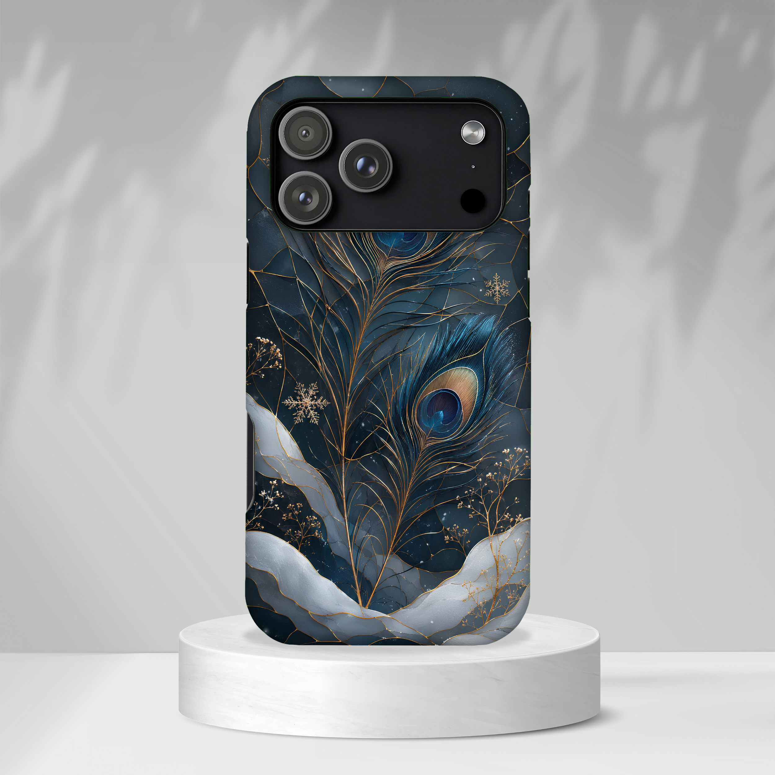 Peacock Feather iPhone Case | Blue Gold iPhone Case