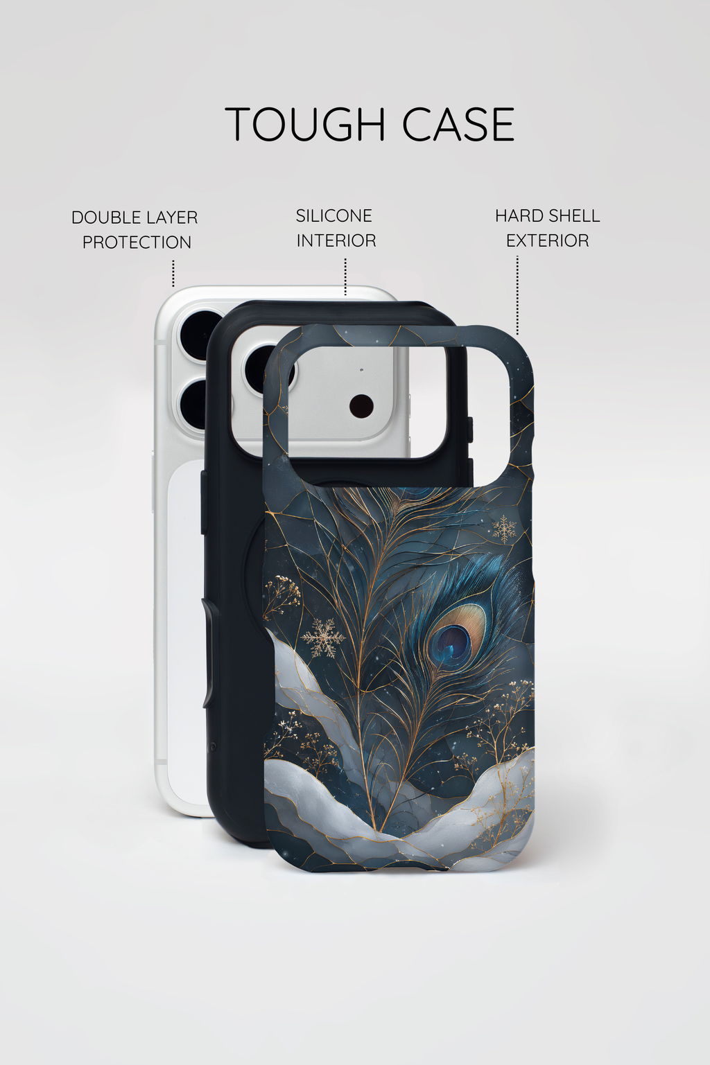 Peacock Feather iPhone Case | Blue Gold iPhone Case