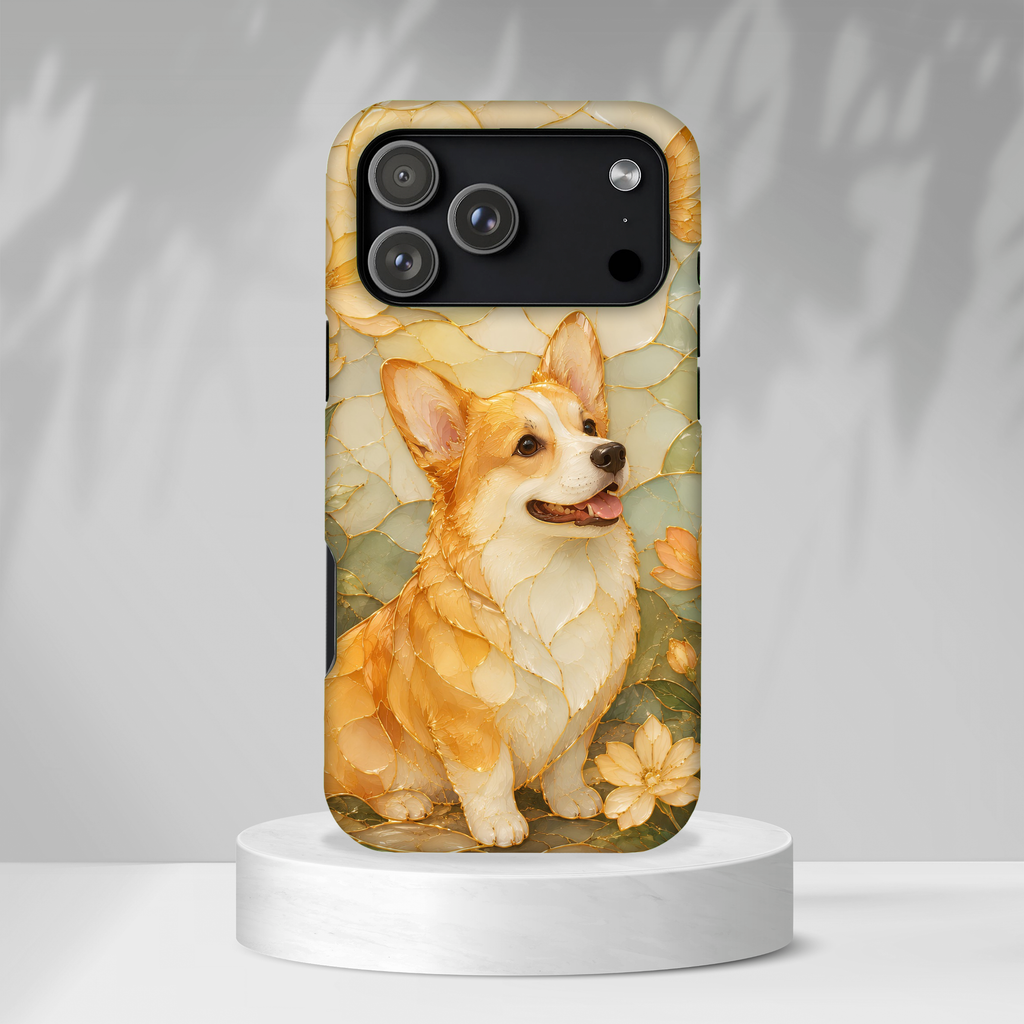 Corgi iPhone Case | Stained Glass Dog iPhone Case