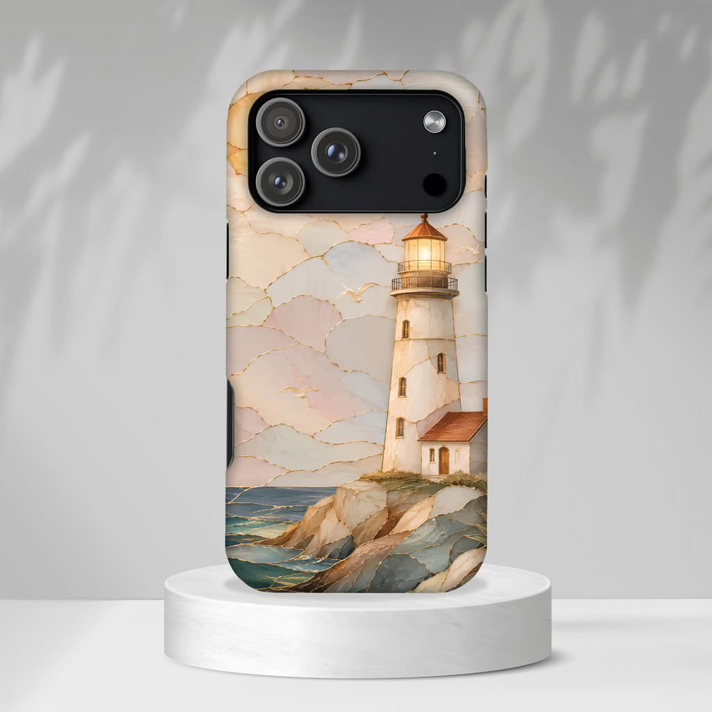 Lighthouse iPhone Case | Coastal Stained Glass iPhone Case