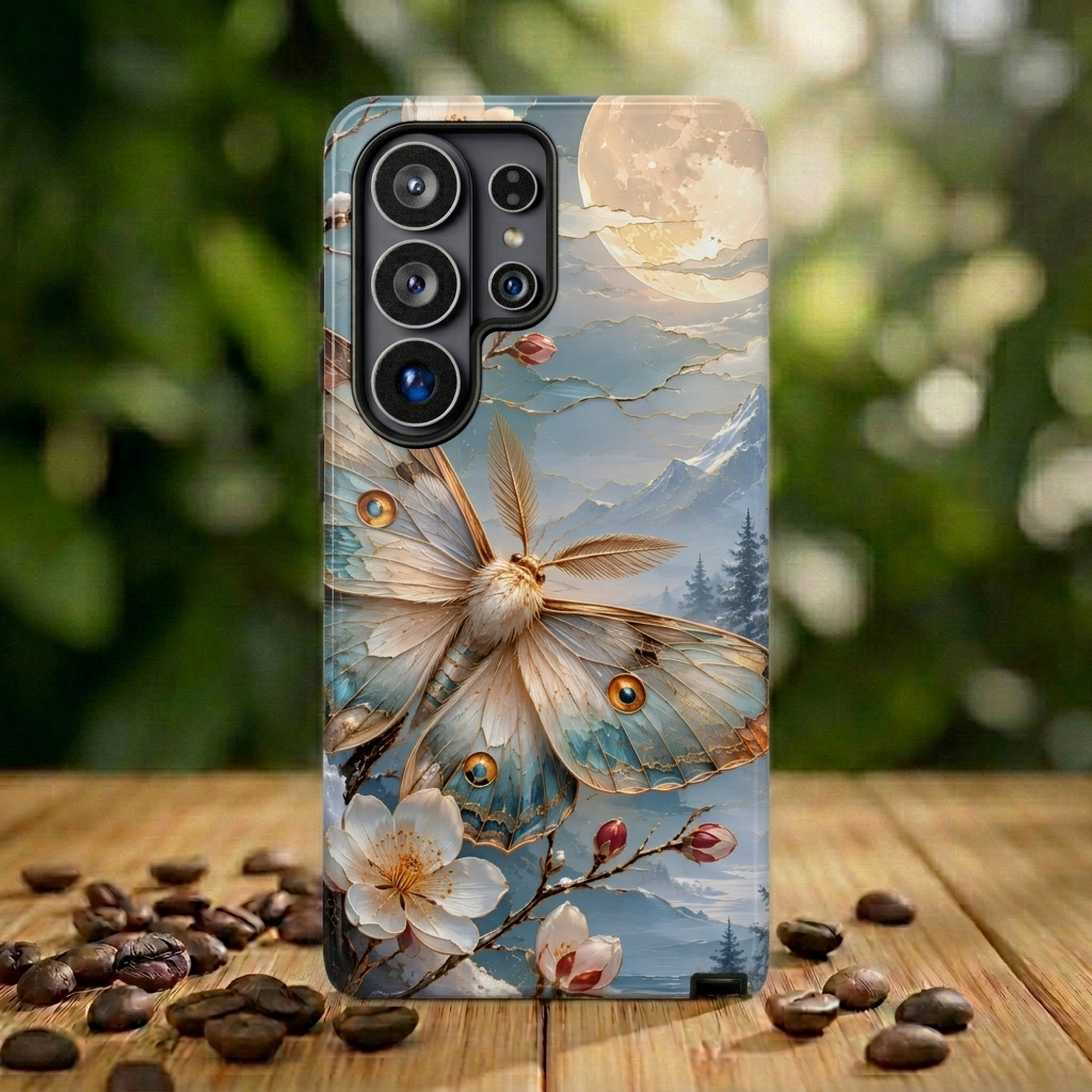 Luna Moth Samsung Galaxy Phone Case | Cherry Blossom Phone Case