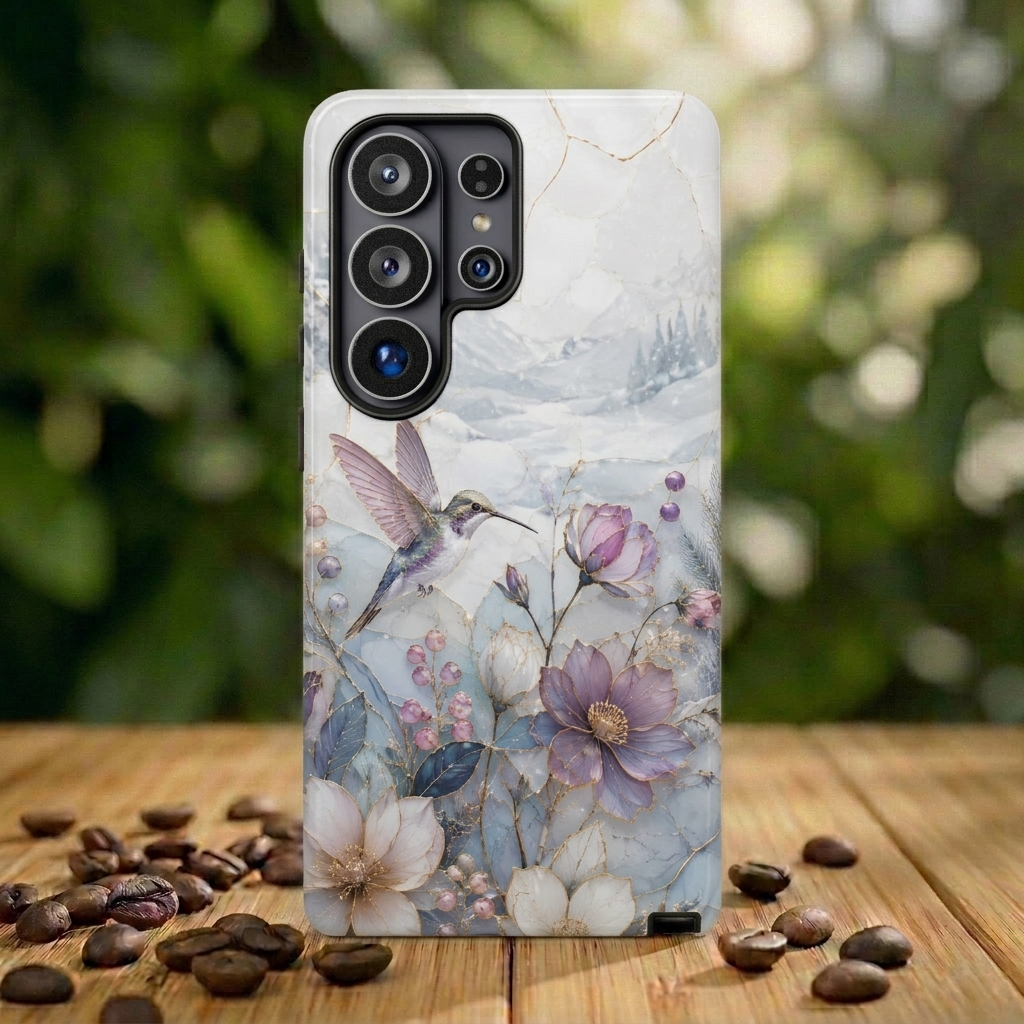 Hummingbird Samsung Galaxy Phone Case | Vintage Floral Phone Case